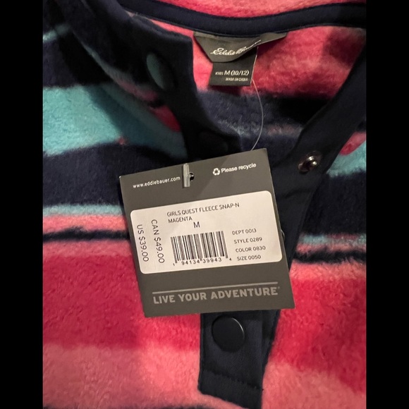 Eddie Bauer Girls Quest Fleece Pullover NWT - Picture 7 of 7